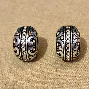 🆕Listing Two Brighton Reinforce wide stopper beads Silver Gold crystals Retired